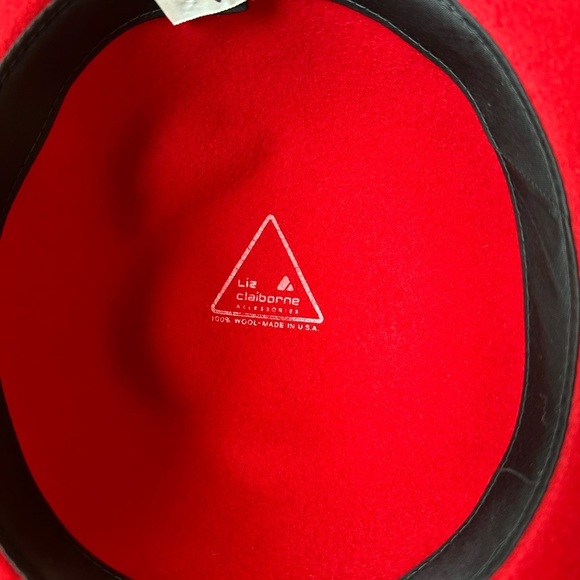 Vintage Liz Claiborne Felt Bowler Villager 100% Wool Hat Red - Picture 10 of 11
